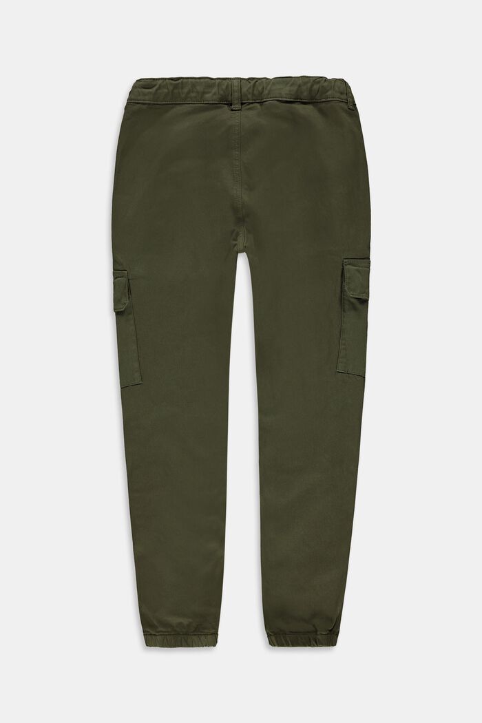 Pantalón estilo cargo con cintura ajustable, algodón ecológico, KHAKI GREEN, detail image number 1
