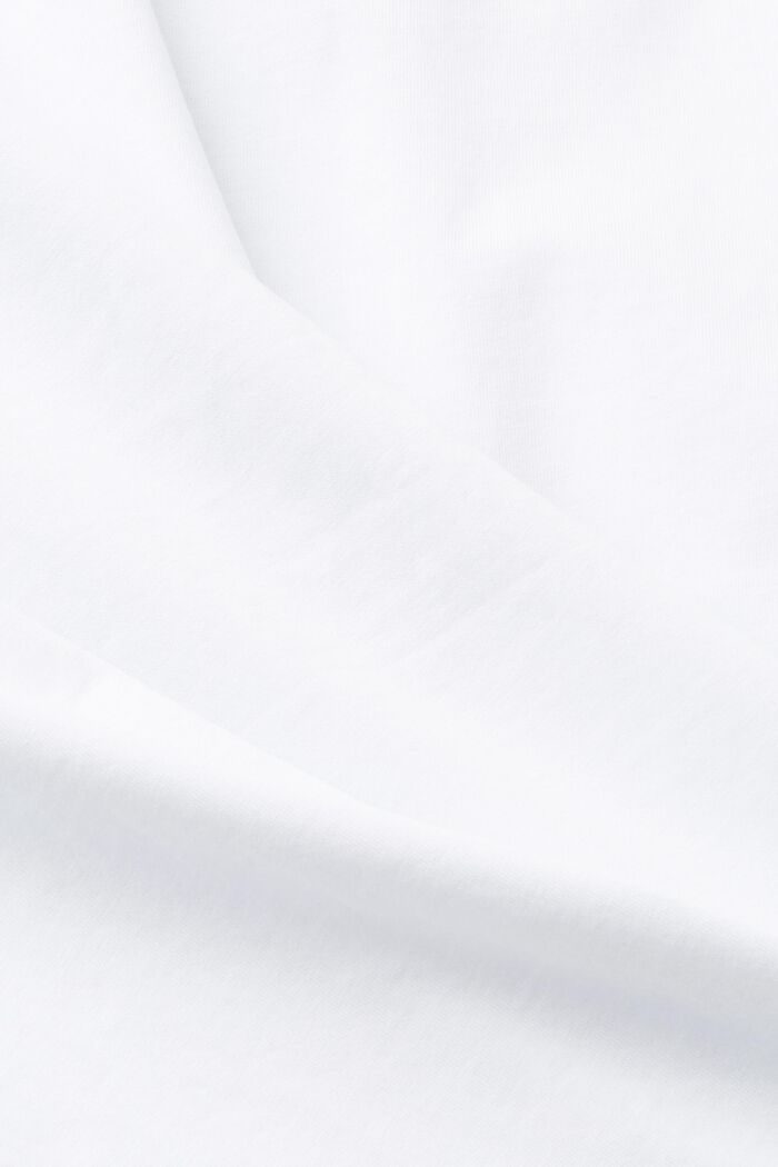 Camiseta de algodón sostenible con estampado en el pecho, WHITE, detail image number 5