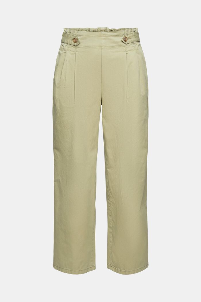Pantalón tobillero con cintura elástica, 100% algodón, LIGHT KHAKI, detail image number 5