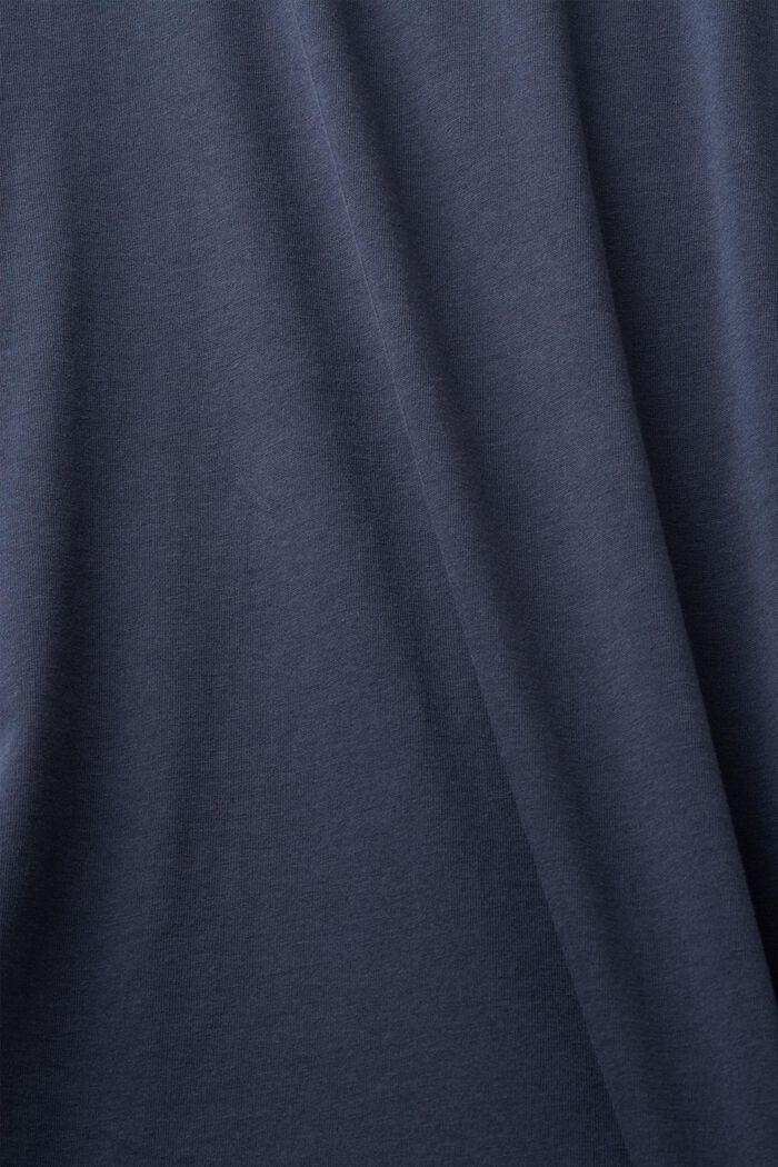 Camiseta de tejido jersey con cuello redondo, 100 % algodón, PETROL BLUE, detail image number 5
