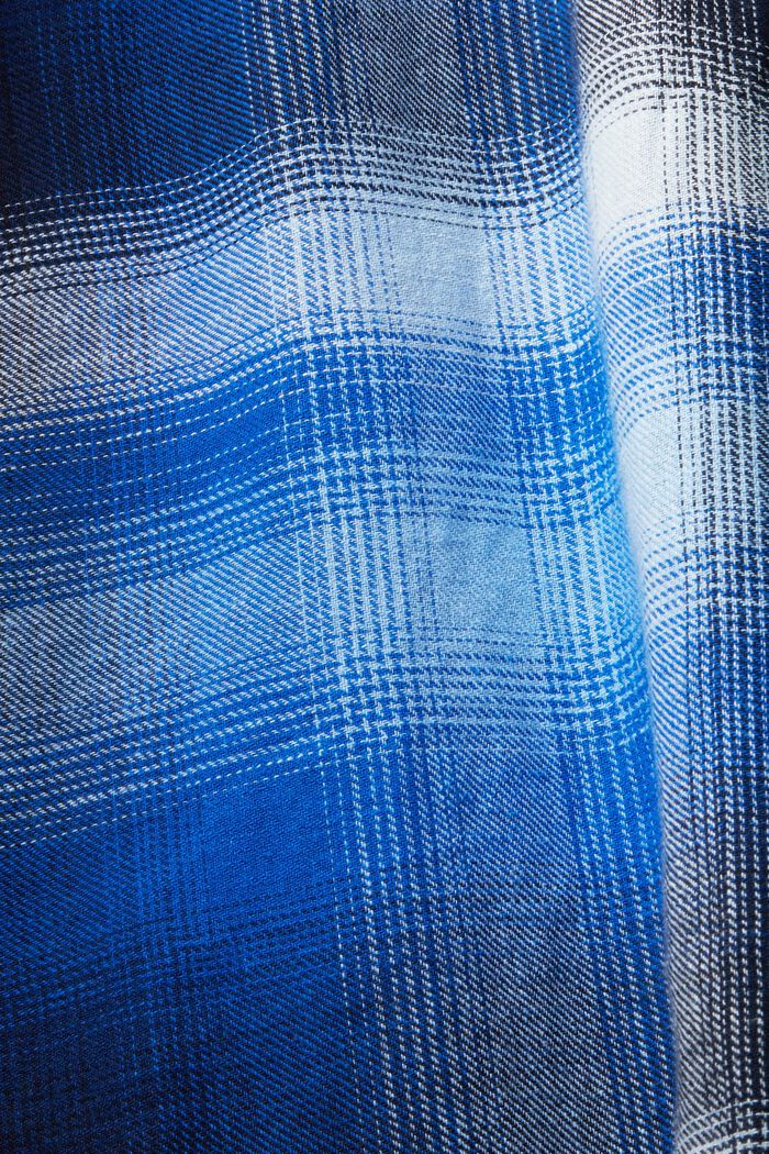 Camisa con diseño de cuadros tartán en una mezcla de algodón y cáñamo, BLUE, detail image number 5