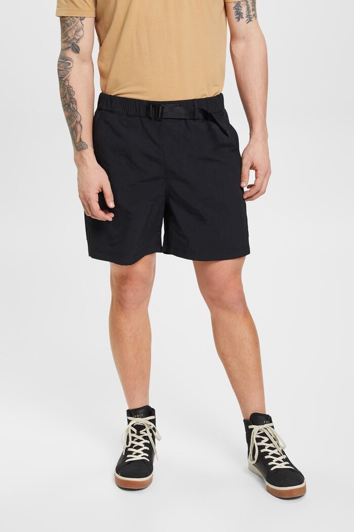 Pantalones cortos con lavado ligero, BLACK, detail image number 0
