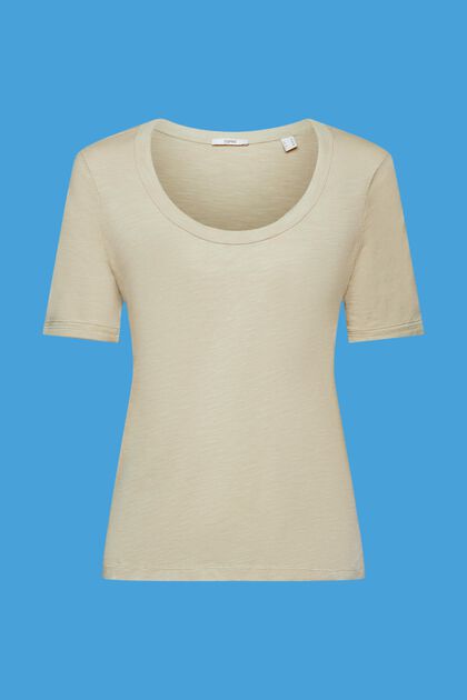 Camiseta de algodón con escote en U