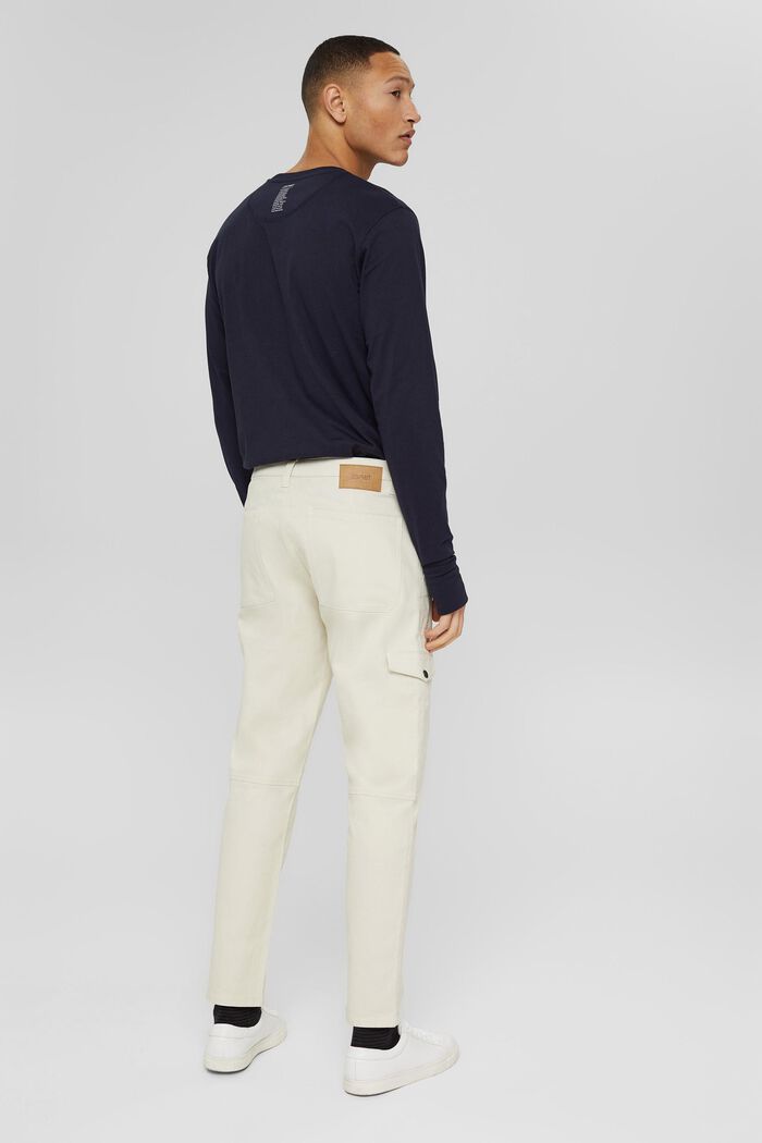 Pantalón estilo cargo en mezcla de algodón ecológico, OFF WHITE, detail image number 3