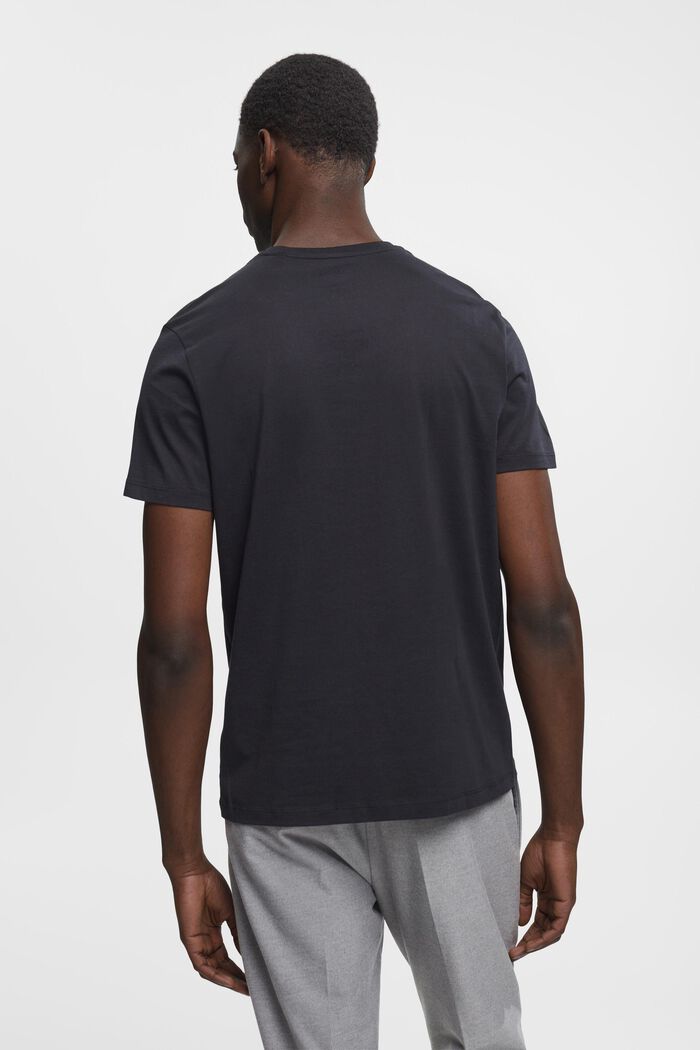 Camiseta de corte ajustado en algodón Pima, BLACK, detail image number 3