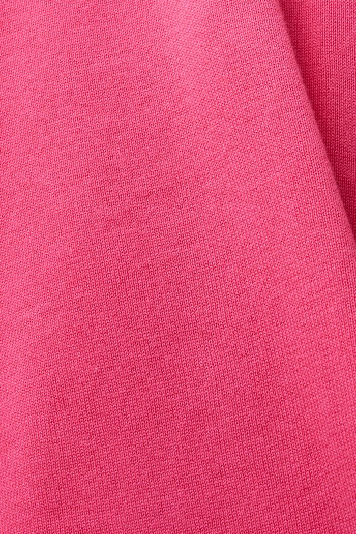 Jersey de algodón con cuello redondo, PINK FUCHSIA, detail image number 5