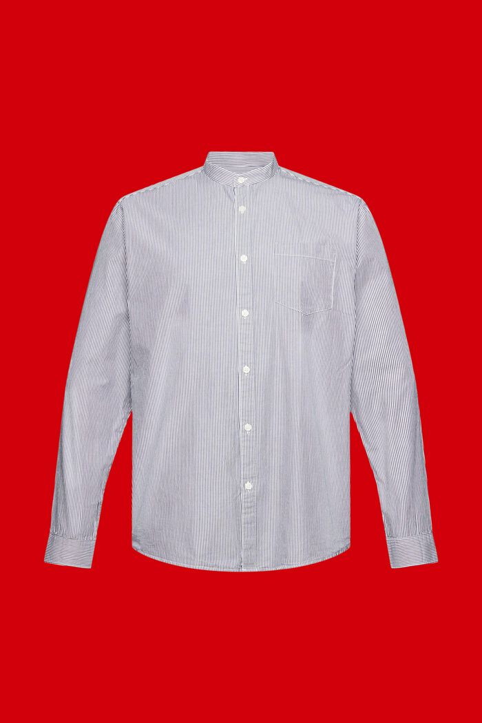 Camiseta de algodón a rayas con cuello mao, NAVY, detail image number 5