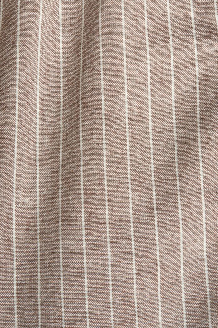 Pantalón corto estilo chino a rayas, mezcla de lino y algodón, BEIGE, detail image number 8