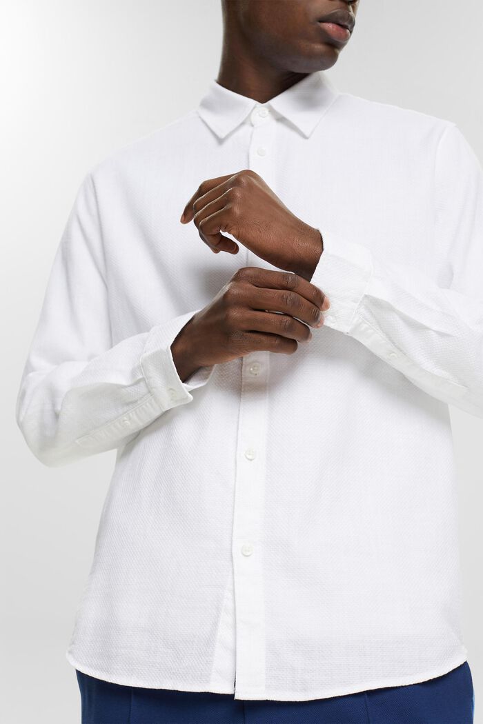 Camisa tejido dobby, WHITE, detail image number 2