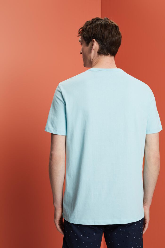 Camiseta de punto estampada, 100% algodón, LIGHT TURQUOISE, detail image number 3
