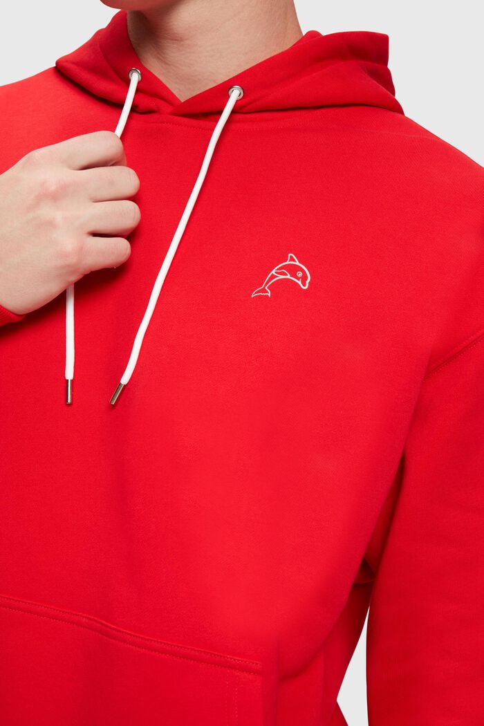 Sudadera con capucha Color Dolphin, ORANGE RED, detail image number 2