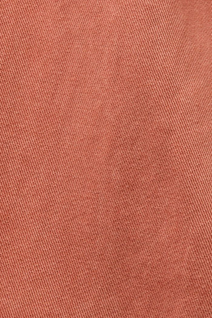 Pantalones chinos de tiro medio en una mezcla de algodón, TERRACOTTA, detail image number 6