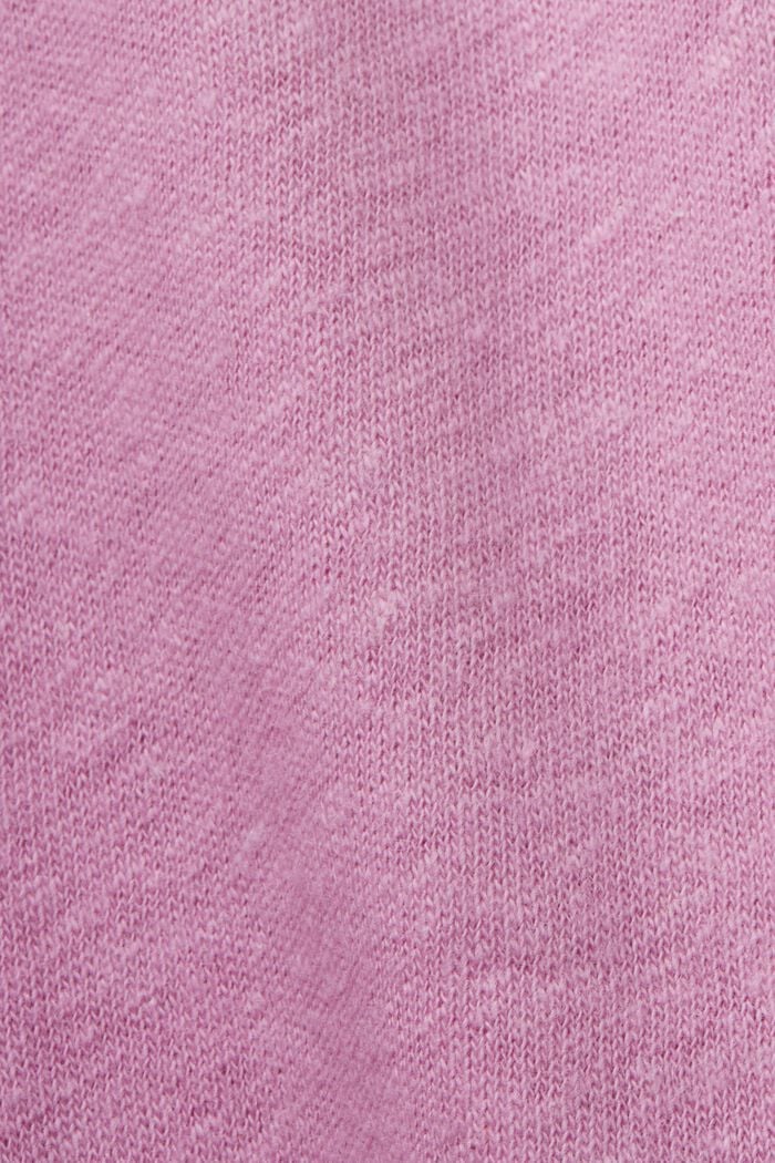 CURVY Camiseta en mezcla de algodón y lino, LILAC, detail image number 5