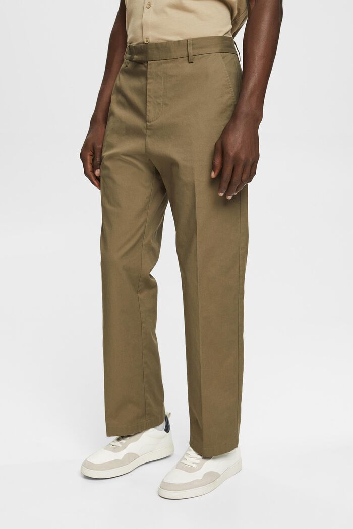 Pantalones chinos con corte holgado, KHAKI GREEN, detail image number 0