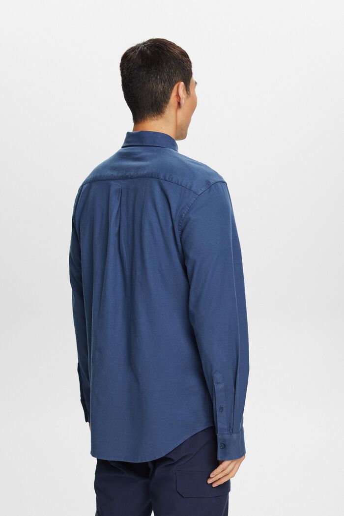 Camisa de sarga de corte normal, GREY BLUE, detail image number 3
