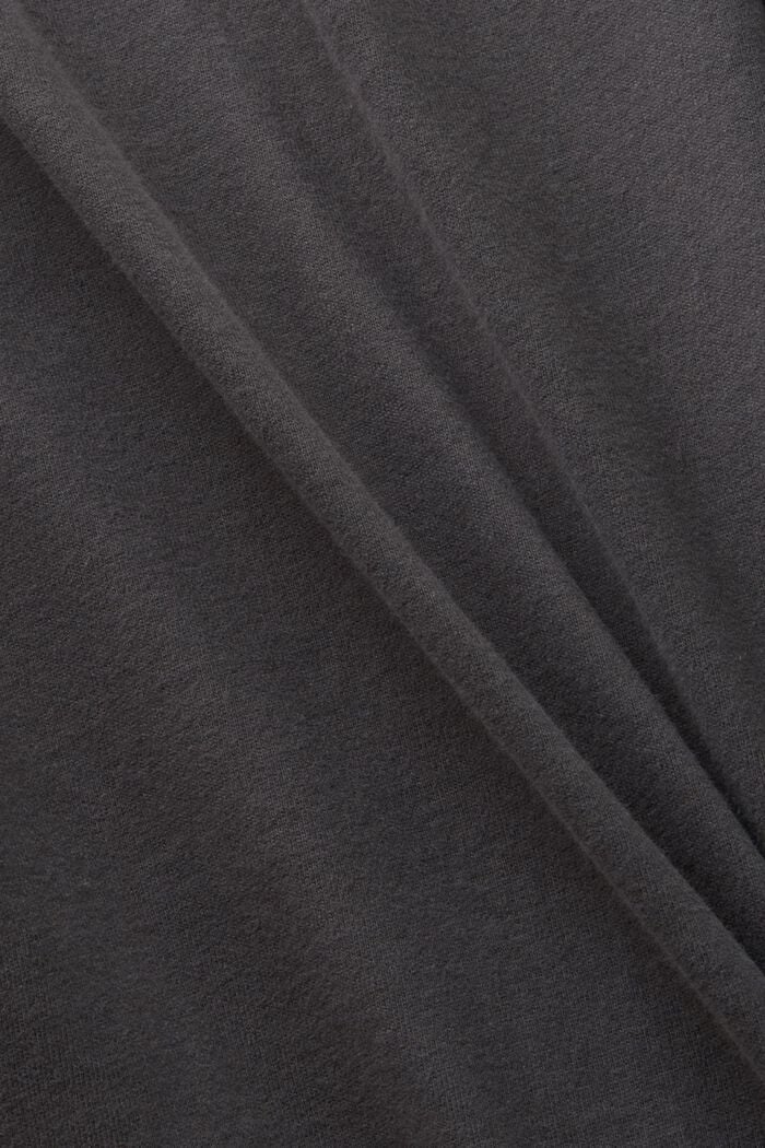 Top de cuello tunecino en tejido jersey de algodón lavado, DARK GREY, detail image number 5