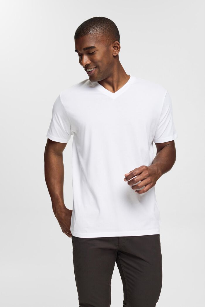 Camiseta de tejido jersey, 100% algodón, WHITE, detail image number 0