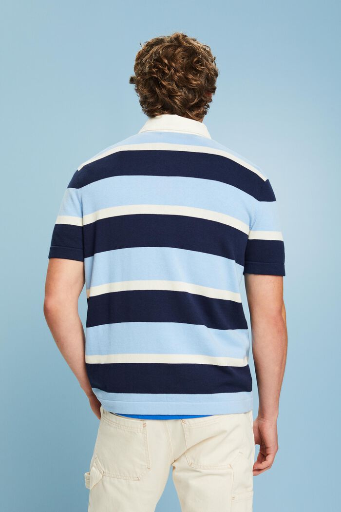 Polo de algodón con logotipo a rayas, BRIGHT BLUE, detail image number 2
