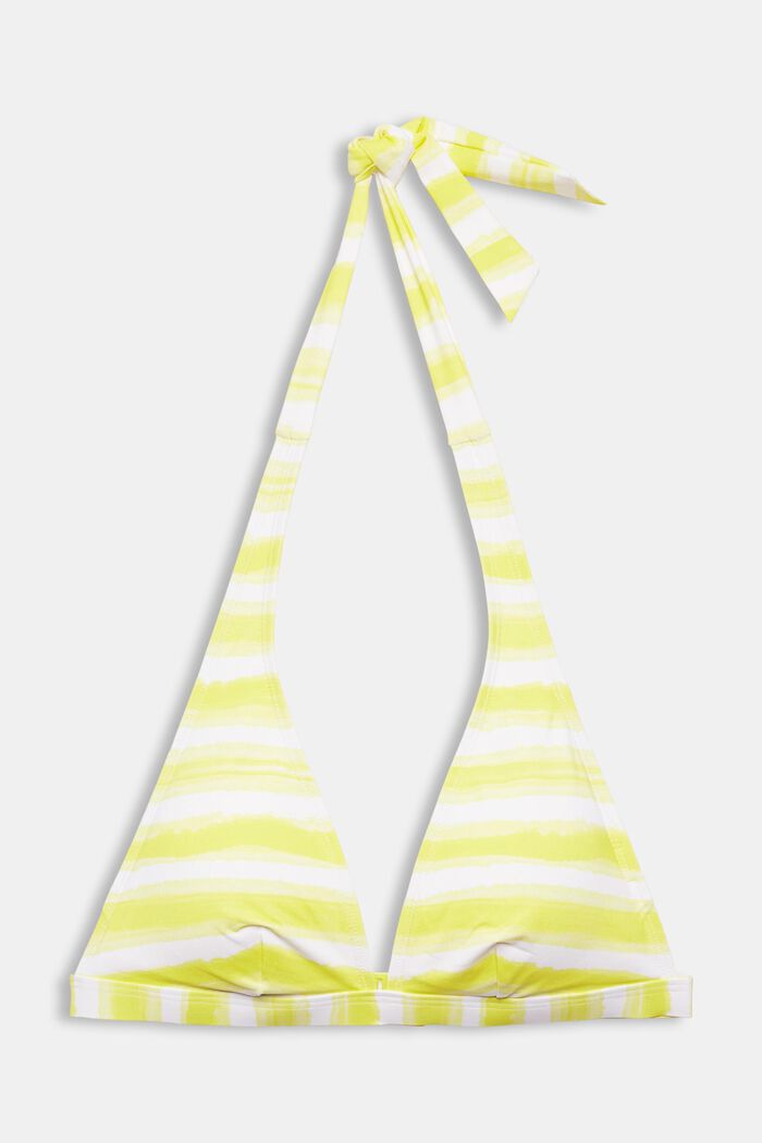 Top de bikini con relleno y diseño de rayas, BRIGHT YELLOW, detail image number 5