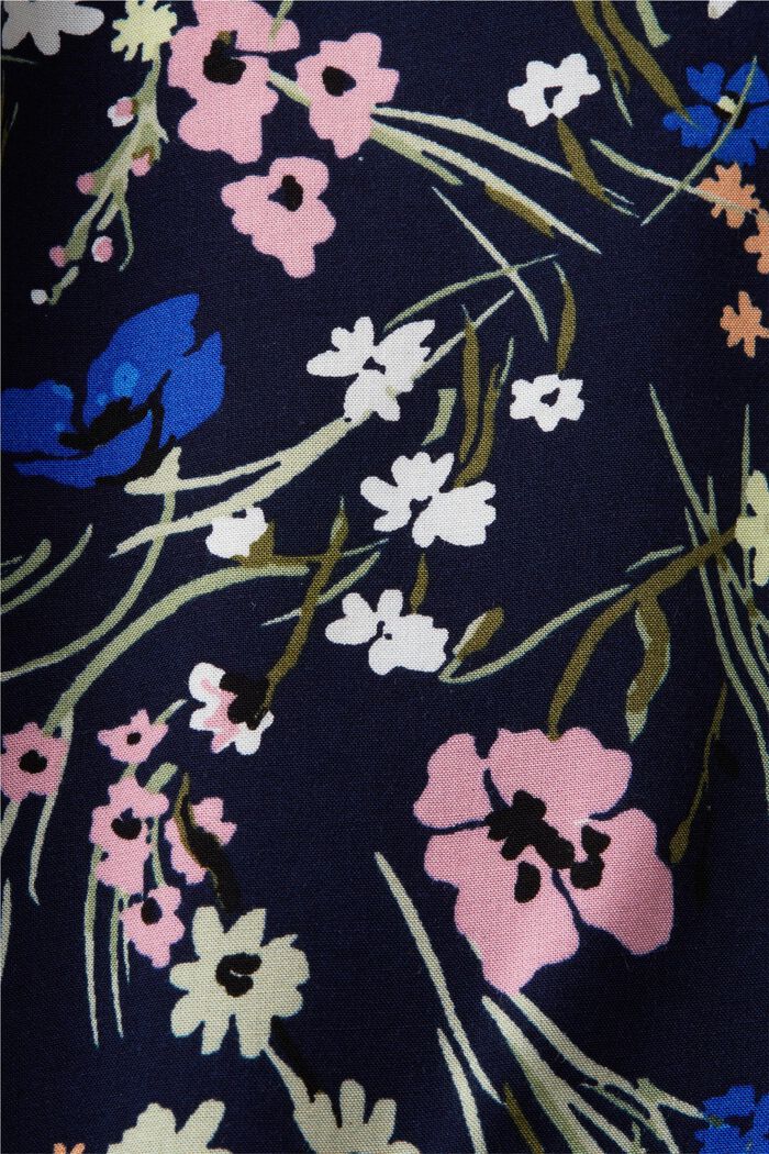 Blusa floral con abertura en el cuello, NAVY, detail image number 5