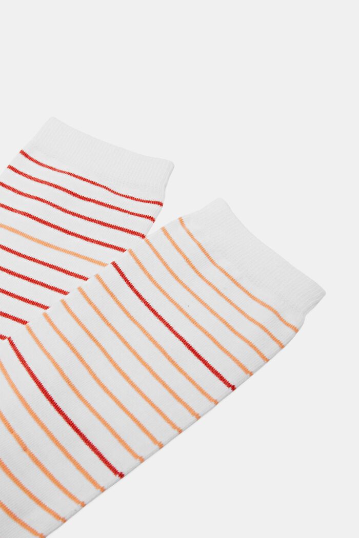 Pack de 2 pares de calcetines a rayas, algodón ecológico, WHITE/RED, detail image number 2