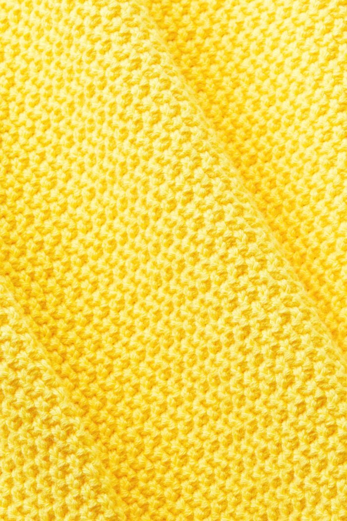 Jersey de algodón con el cuello en pico, YELLOW, detail image number 5