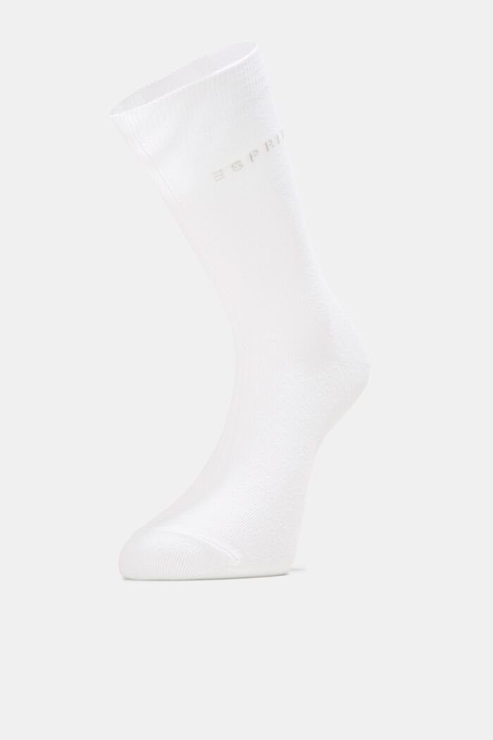 Pack de 2 pares de calcetines de punto, en algodón ecológico, WHITE, detail image number 0