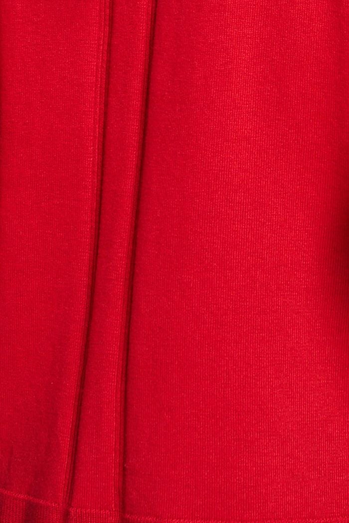 Cárdigan con cuello en pico, DARK RED, detail image number 4