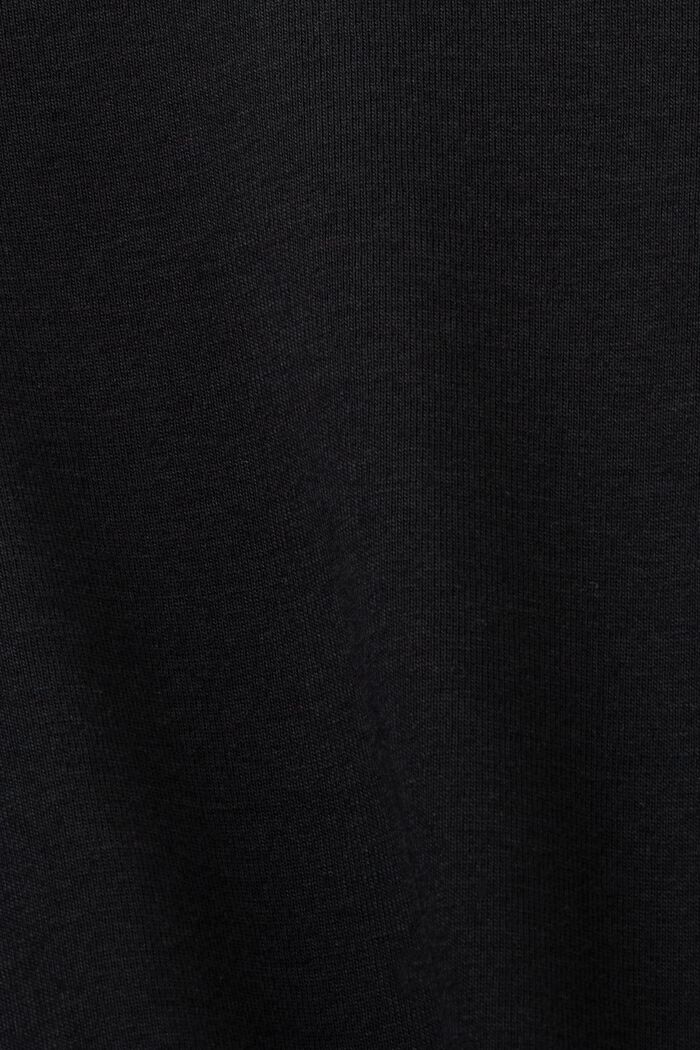 Top de tejido jersey de algodón con ribete ondulado, BLACK, detail image number 4