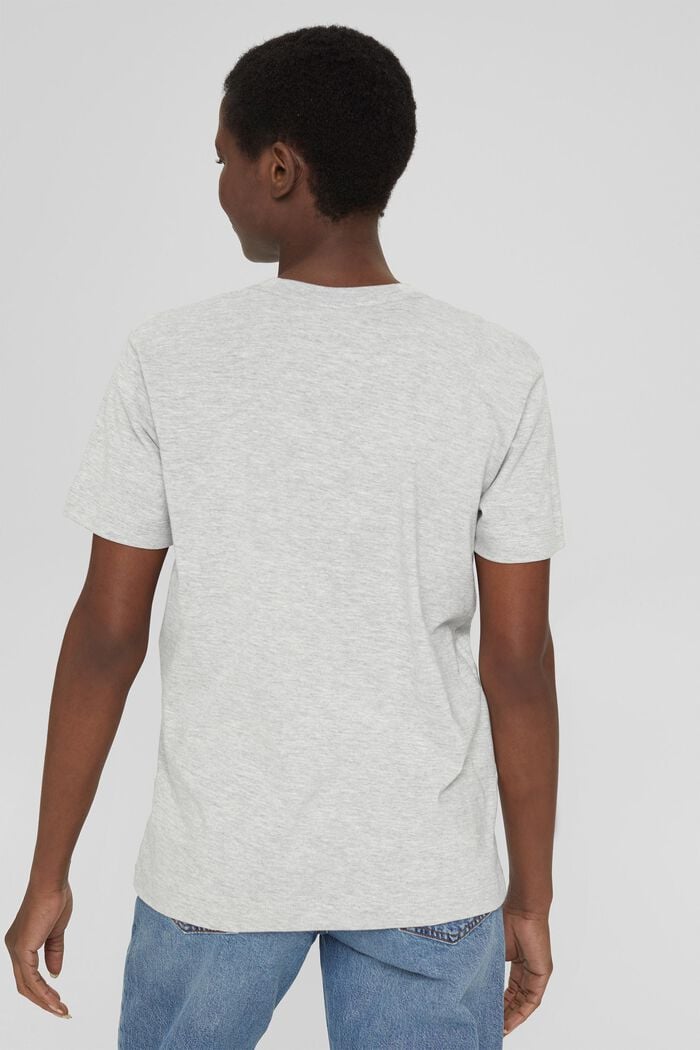 Camiseta con logotipo estampado, mezcla de algodón ecológico, LIGHT GREY, detail image number 3