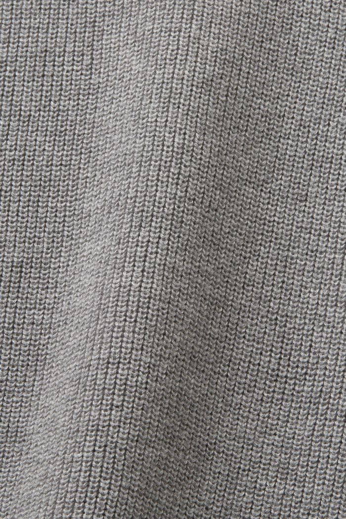Jersey de punto acanalado con diseño murciélago y cuello vuelto, MEDIUM GREY, detail image number 4