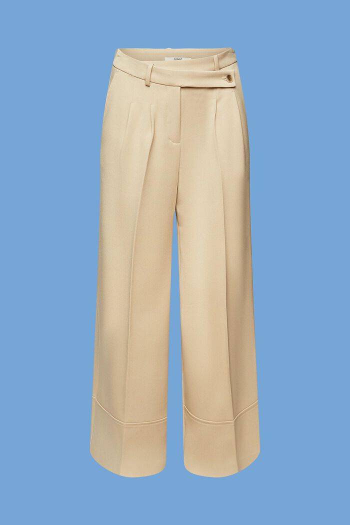 Pantalón culotte con mezcla de viscosa, SAND, detail image number 7