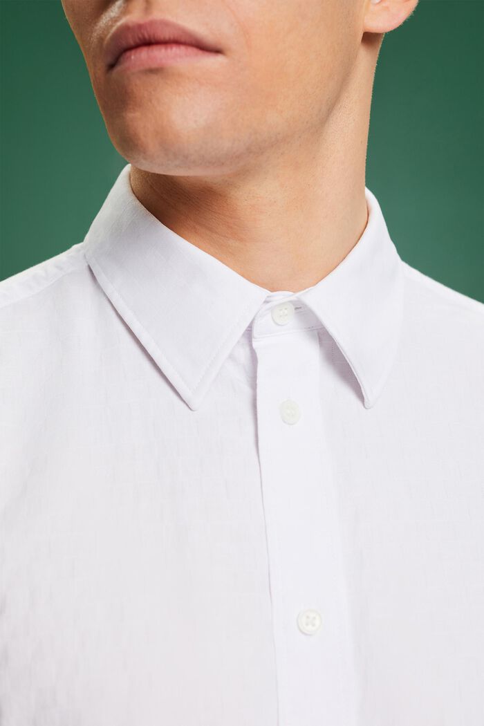Camisa de algodón jacquard, WHITE, detail image number 2