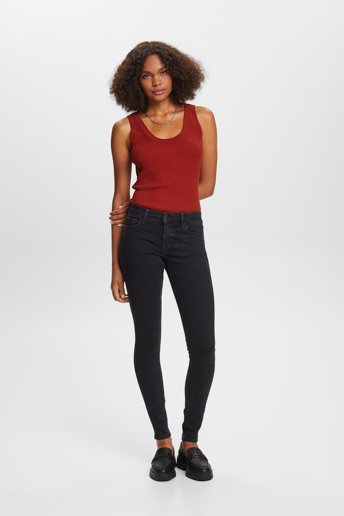 Reciclados: jeans mid-rise skinny, BLACK DARK WASHED, detail image number 5