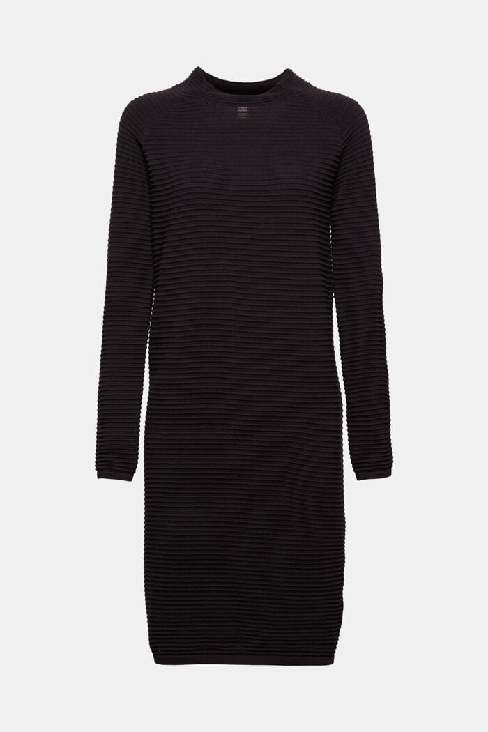 Vestido de punto acanalado, 100% algodón ecológico, BLACK, detail image number 6