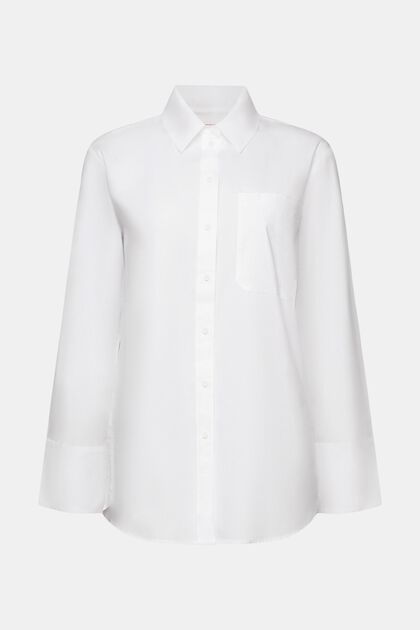 Blusa camisera con corte holgado, 100% algodón