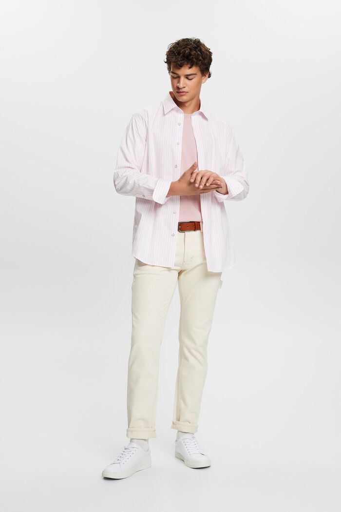 Camisa de popelina de algodón con diseño a rayas, PASTEL PINK, detail image number 0