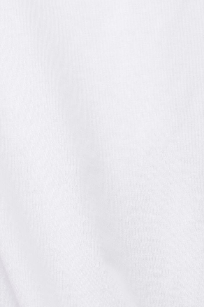 Camiseta de cuello redondo con estampado, 100% algodón, WHITE, detail image number 5