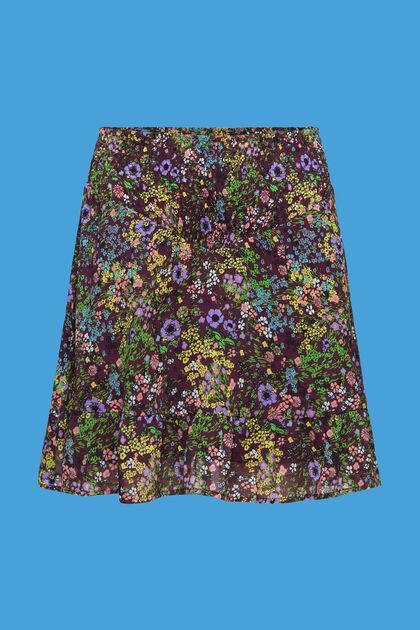 Minifalda floral, DARK PURPLE, overview