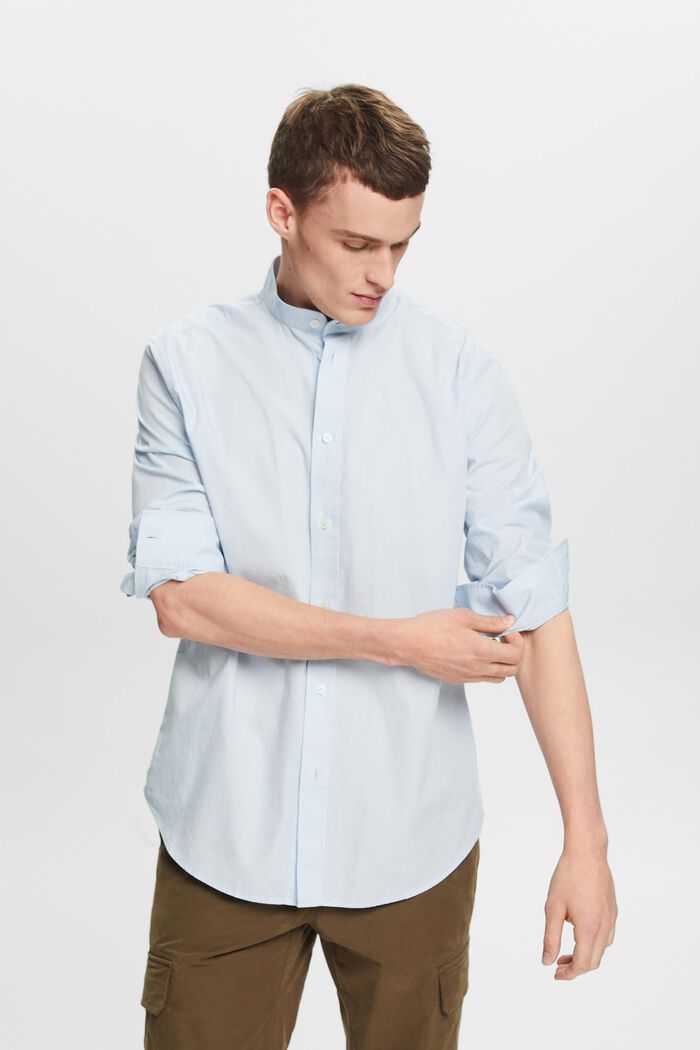 Camisa con cuello mao, LIGHT BLUE, detail image number 0