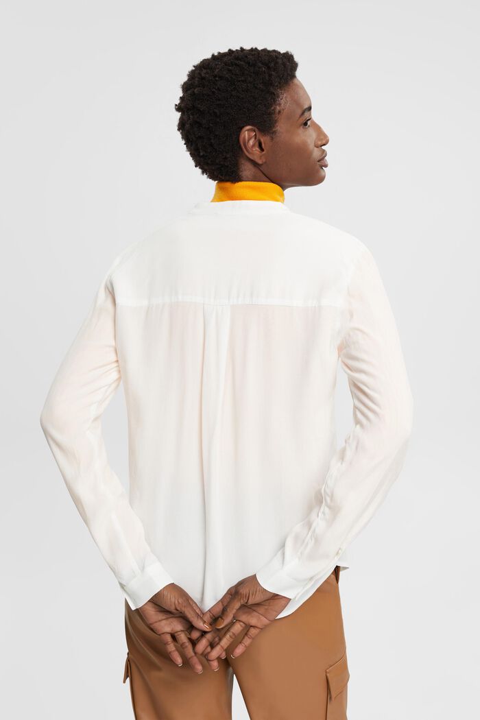 Blusa con cuello pico, LENZING™ ECOVERO™, OFF WHITE, detail image number 3