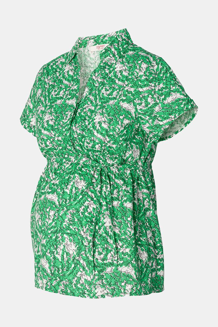 MATERNITY Blusa estampada, BRIGHT GREEN, detail image number 4