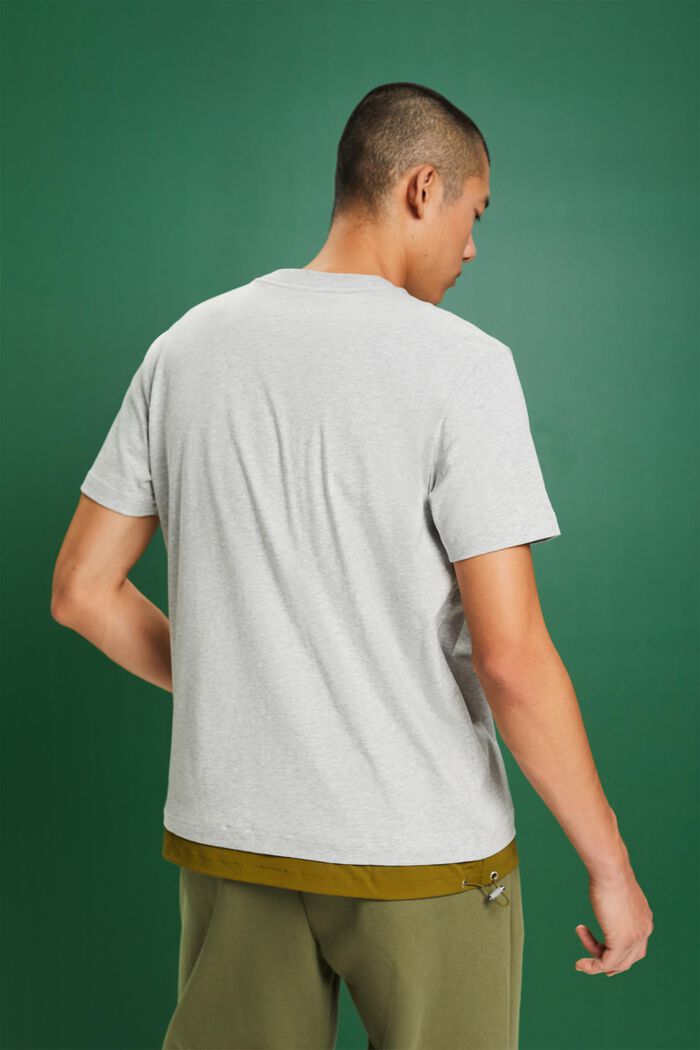 Camiseta en tejido jersey de algodón con cordón, LIGHT GREY, detail image number 4