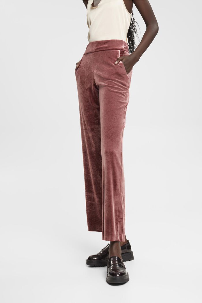 Pantalón de terciopelo de pernera ancha, BORDEAUX RED, detail image number 0