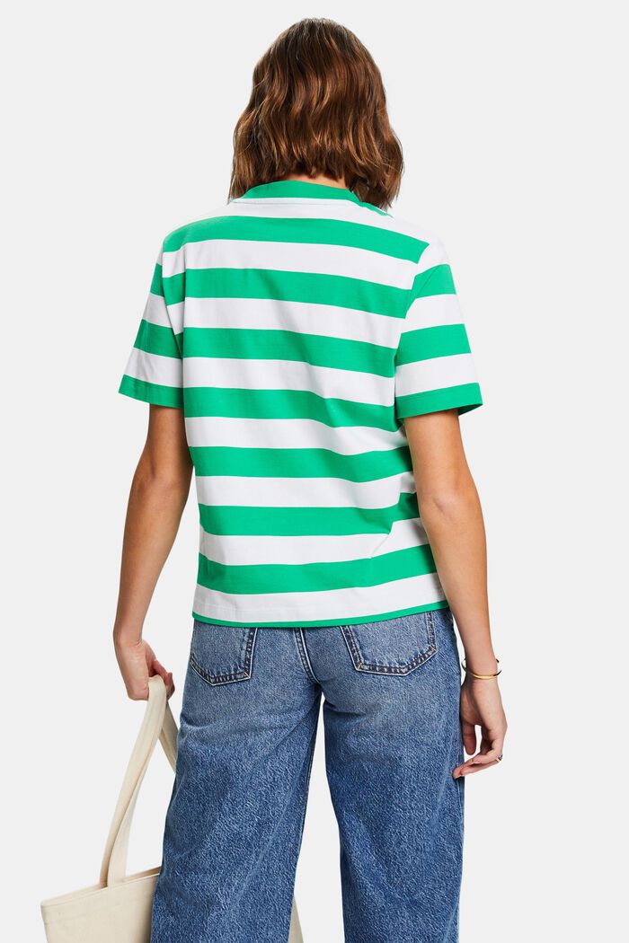 Camiseta a rayas de algodón pima con logotipo, GREEN, detail image number 2