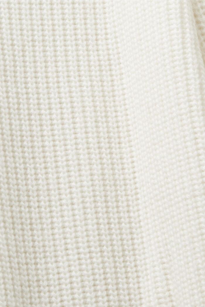Jersey estilo troyer con punto trenzado, mezcla de lana, OFF WHITE, detail image number 6