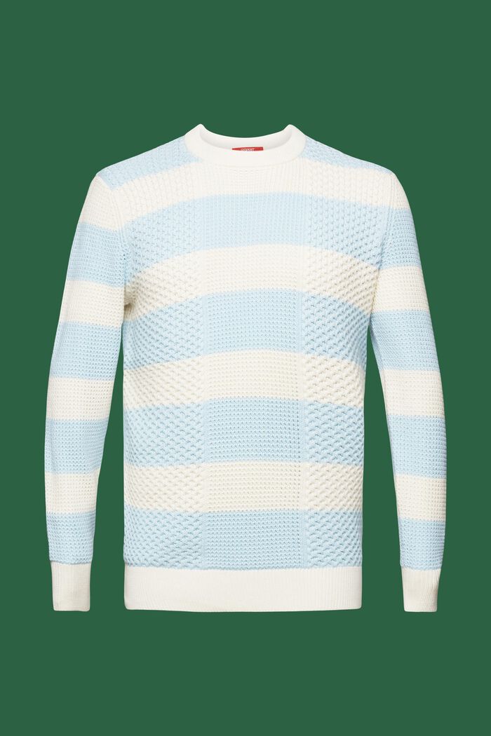 Jersey de algodón de punto trenzado a rayas, PASTEL BLUE, detail image number 6