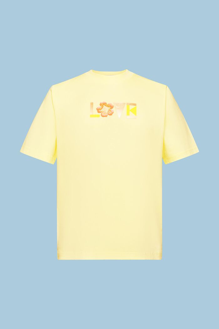 Camiseta unisex estampada de algodón Pima, PASTEL YELLOW, detail image number 8