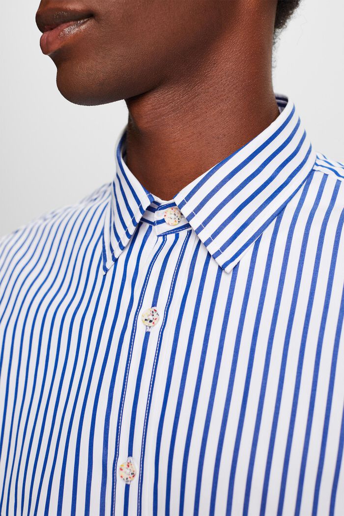 Camisa de popelina de algodón con diseño a rayas, BRIGHT BLUE, detail image number 2