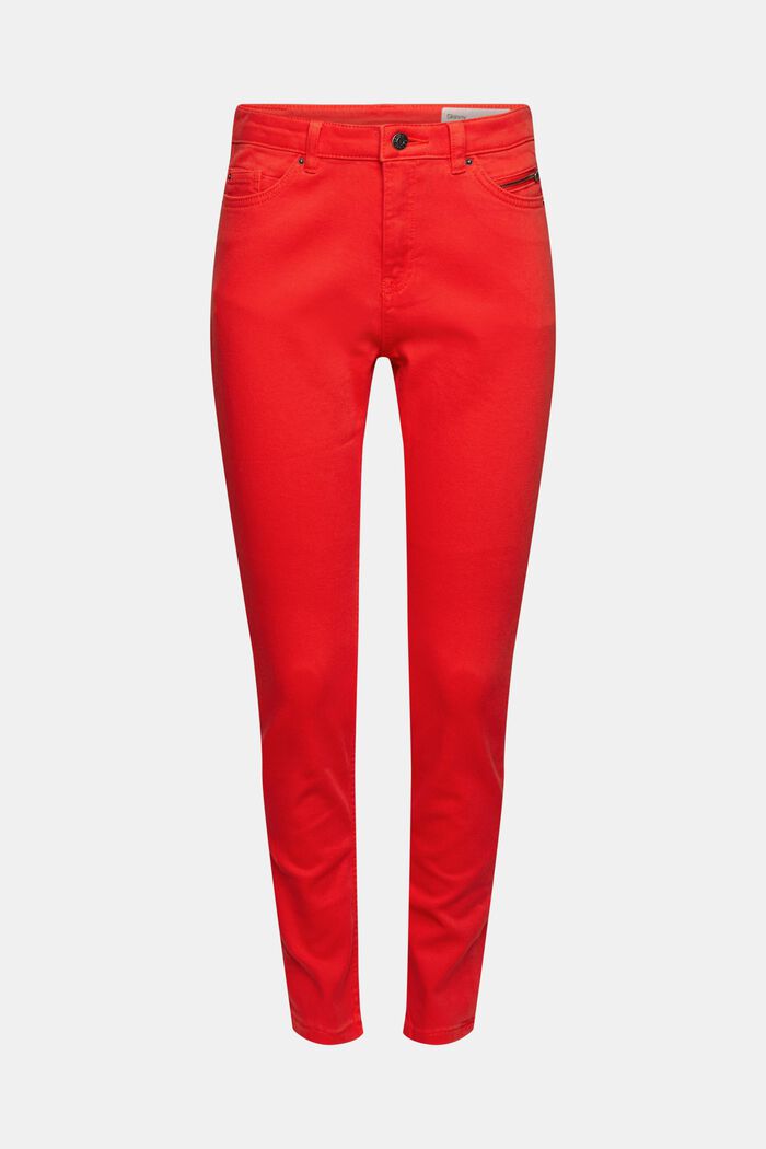 Pantalón con componente elástico y detalle de cremallera, ORANGE RED, detail image number 2